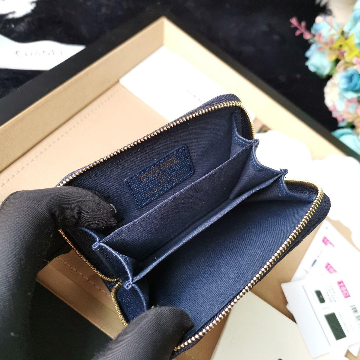Chanel Coin Wallet Navy Blue