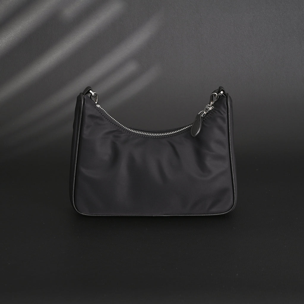 Prada Re-Edition 2005 Nylon Shoulder Bag – Black - Black with Silver-Tone Hardware