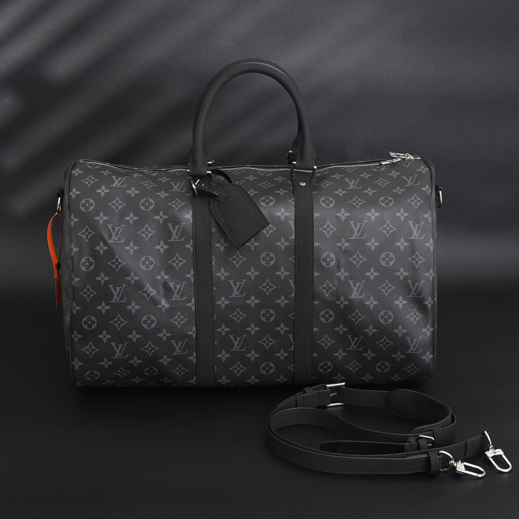 Louis Vuitton Keepall Bandoulière 50 Monogram Eclipse Travel Bag