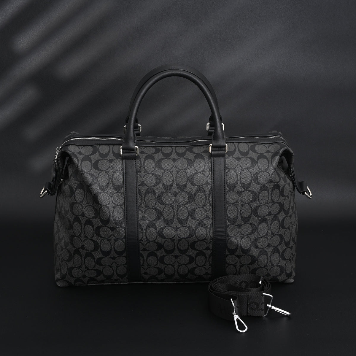 Coach Metropolitan Duffel Bag in Signature Black Canvas