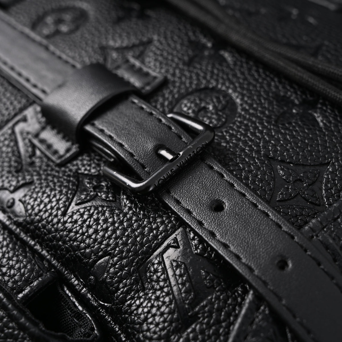 Louis Vuitton Christopher PM Backpack Monogram Shadow Black Leather