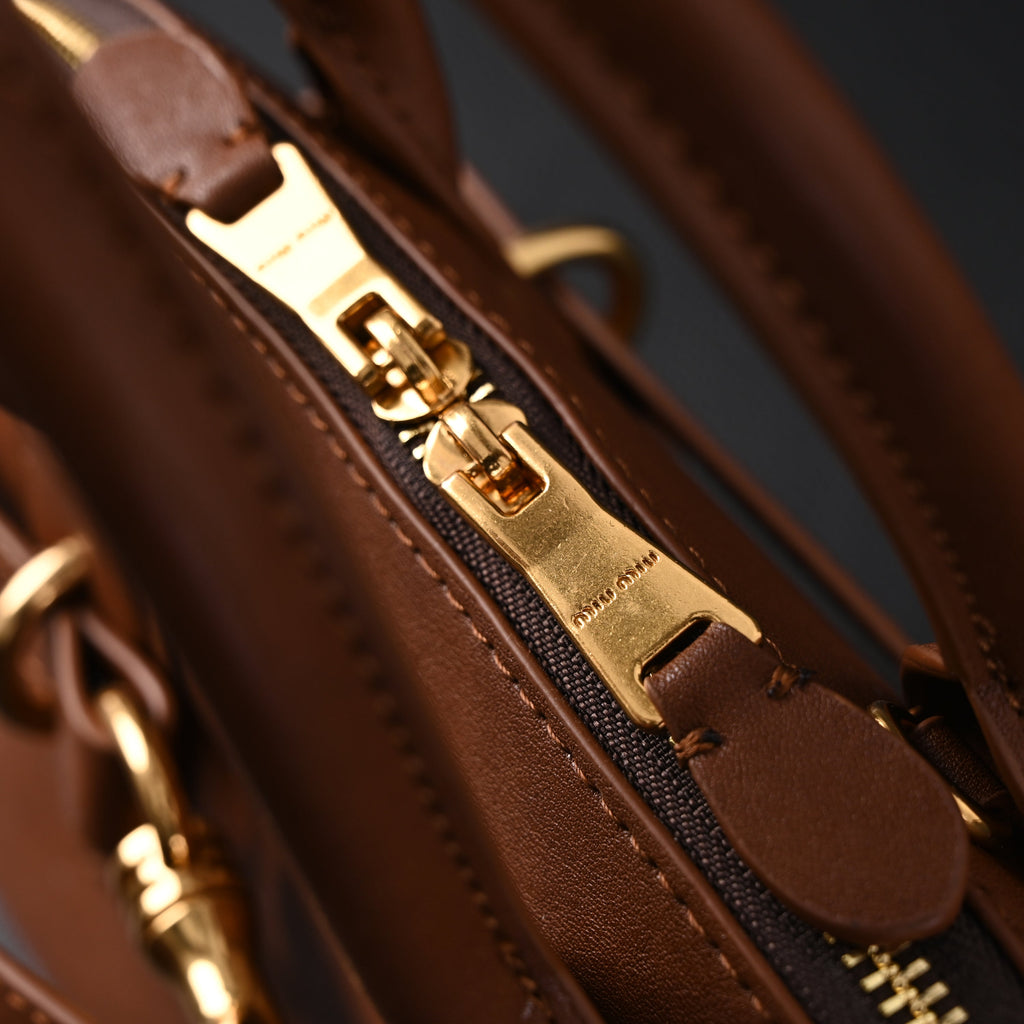 Gucci Horsebit 1955 Brown Leather Top Handle Bag - Classic Brown with Rich Texture
