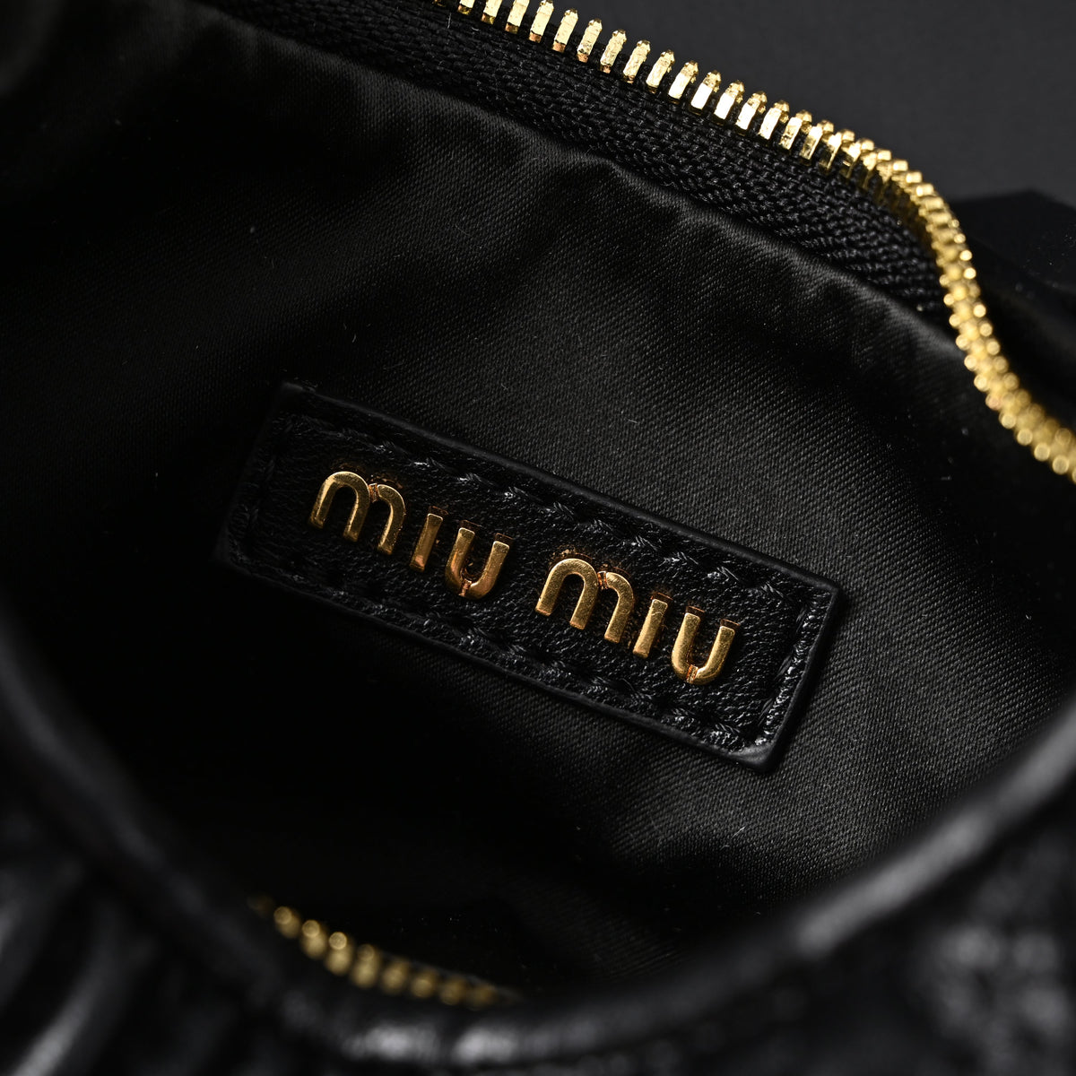 Miu Miu Matelassé Leather Hobo Bag – Black with Gold Hardware - Classic Black