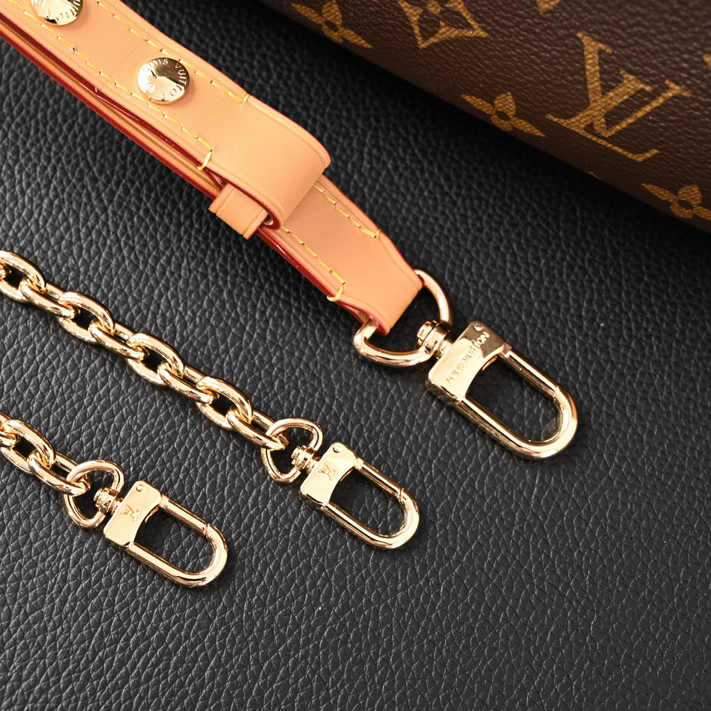 Louis Vuitton Boulogne Monogram Canvas Shoulder Bag – Classic Brown with Vachetta Leather Trim (M45832)