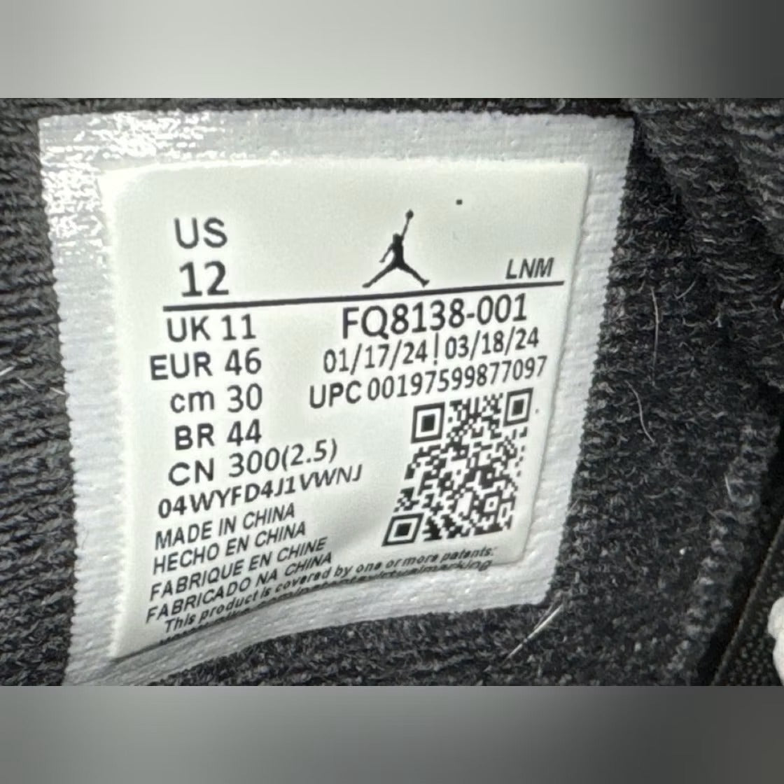 Used - Air Jordan 4 Retro White Thunder - US M 12 - detail 2