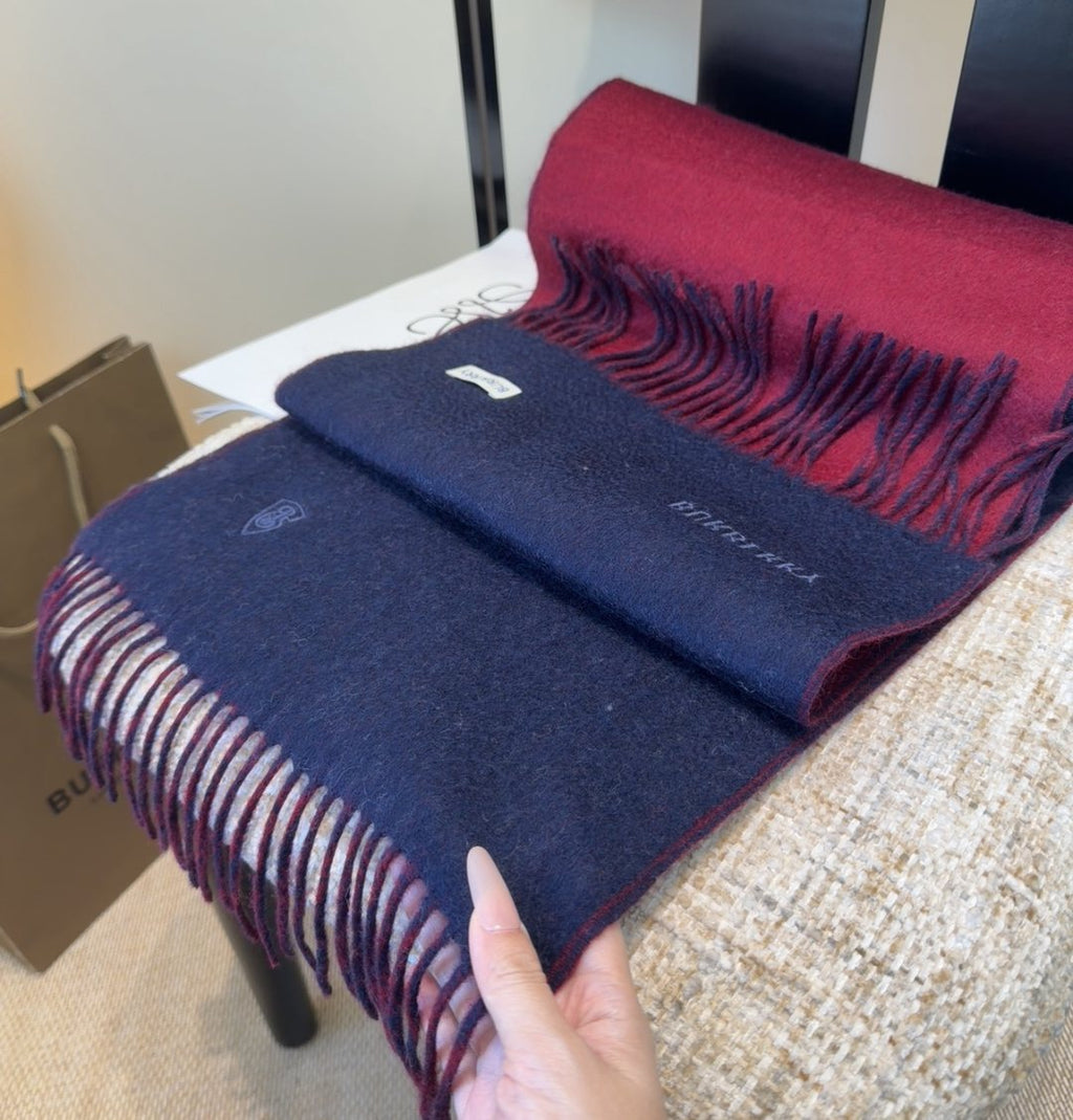 Burberry Two-Tone Fringed Scarf — front